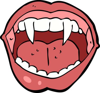Bir insan tarafından çizilmiş vampir ağzı.