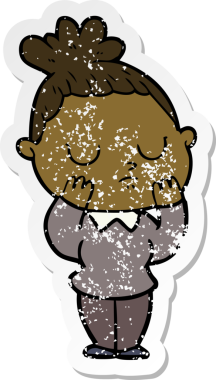 Bir insan tarafından çizilmiş sakin bir karikatür çıkartması.