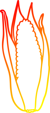 Bir insan tarafından çizilmiş organik mısırın sıcak gradyan çizgisi.