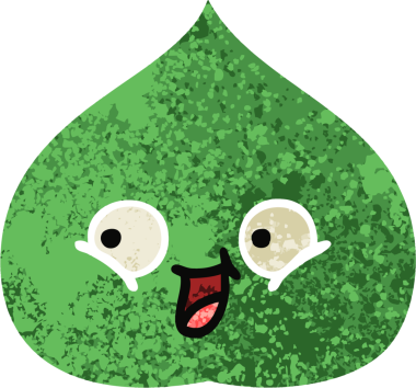 Bir insan tarafından çizilmiş dışavurumsal yaprağın retro çizim tarzı karikatürü