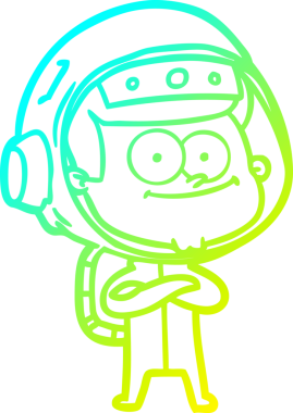 Bir insan tarafından çizilmiş mutlu bir astronot çizgi filmi.