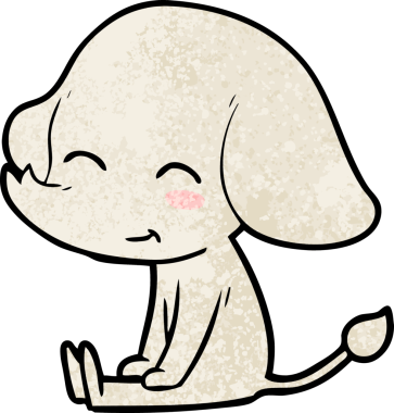 Bir insan tarafından çizilmiş şirin bir fil.