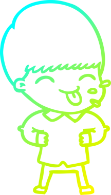 Bir çizgi film karakterinin insan tarafından çizilmiş bir dili dışarı çıkarması.