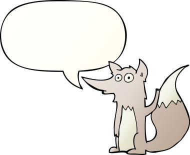 bir insan tarafından çizilmiş, konuşma baloncuklu çizgi film kurdu.