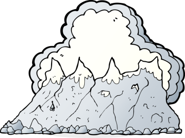 bir insan tarafından çizilmiş çizgi film sıradağları