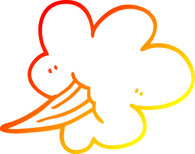 Bir insan tarafından çizilmiş bir hava fırtınasının sıcak çizgi çizimi