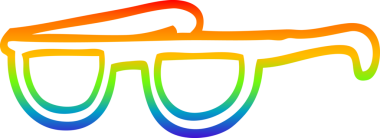 gökkuşağı gradyan çizgi çizimi bir insan tarafından çizilmiş serin güneş gözlüğü