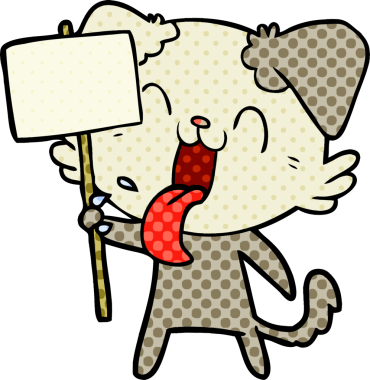 Bir insan tarafından çizilmiş nefes nefese bir köpek.