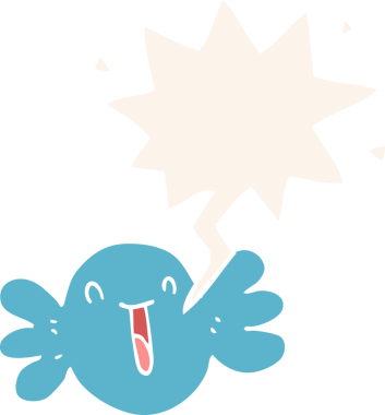 bir insan tarafından çizilmiş eski moda konuşma baloncuklu çizgi film mutlu şekerler