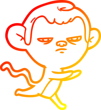 Bir insan tarafından çizilmiş çizgi film maymunu çizimi