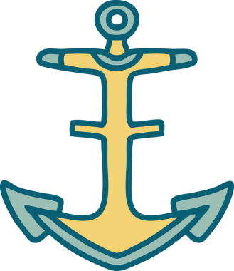 Bir insan tarafından çizilmiş bir çapanın ikonik dövme şekli