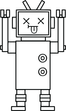 Bir insan tarafından çizilmiş robot çizimi