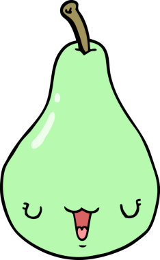 Bir insan tarafından çizilmiş bir armut.