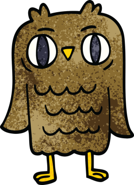 Bir insan tarafından çizilmiş karalama baykuşu.