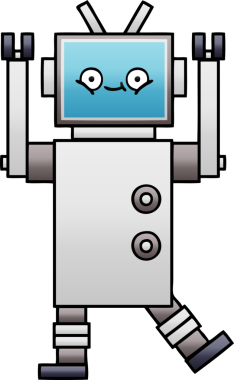 Bir insan tarafından çizilmiş bir robotun gölgelenmiş çizimi