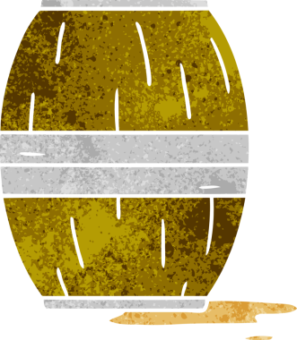 Bir insan tarafından çizilmiş eski bir şarap fıçısının karalaması.