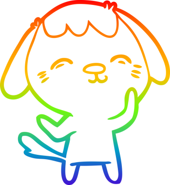 gökkuşağı gradyan çizimi Mutlu bir çizgi köpek çizimi Bir insan tarafından çizilmiş