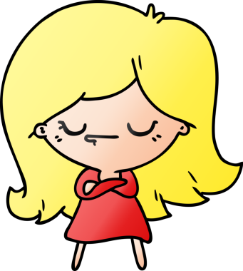 Bir insan tarafından çizilmiş kawai kızının gradyan çizimi.