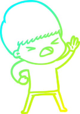 Bir insan tarafından çizilen bir çizgi filmin soğuk gradyan çizimi.