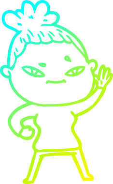 Bir insan tarafından çizilmiş bir karikatür kadın çizimi.