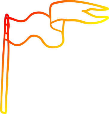 Bir insan tarafından çizilen çizgi film bayrağının sıcak gradyan çizgisi