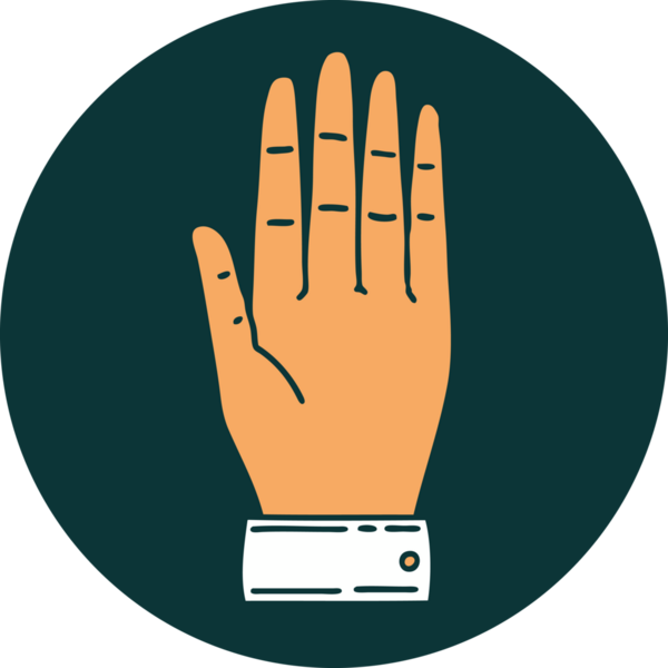 Bir insan tarafından çizilmiş bir elin ikonik dövme şekli