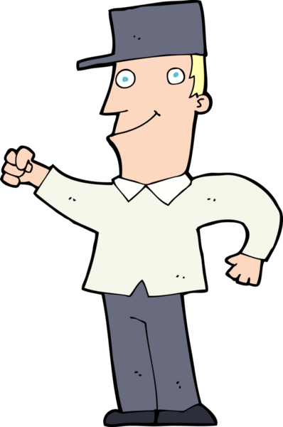 Bir insan tarafından çizilmiş havayı yumruklayan çizgi film adamı.