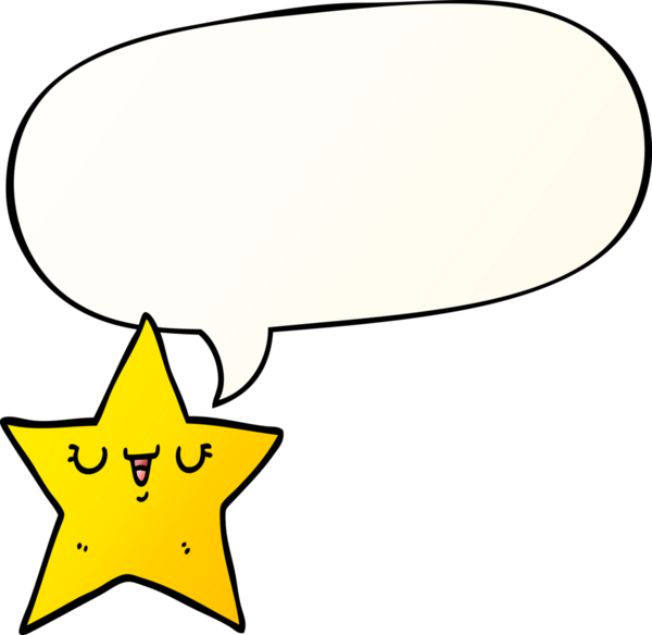 bir insan tarafından çizilmiş düzgün eğimli konuşma baloncuğu olan çizgi film yıldızı