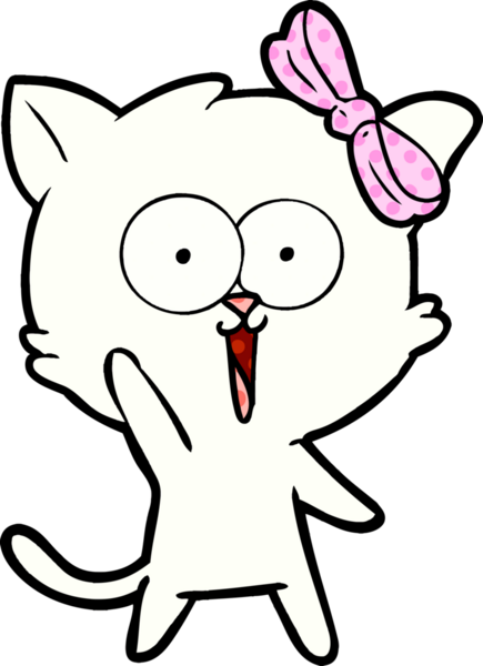 Bir insan tarafından çizilmiş çizgi film kedisi.