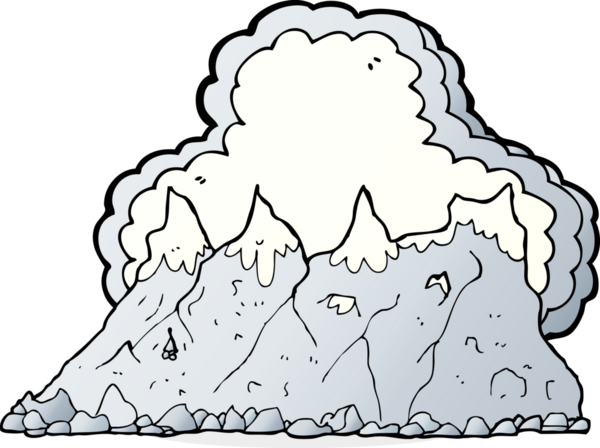 bir insan tarafından çizilmiş çizgi film sıradağları