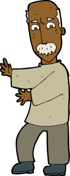 Bir insan tarafından çizilmiş kızgın yaşlı bir adam.