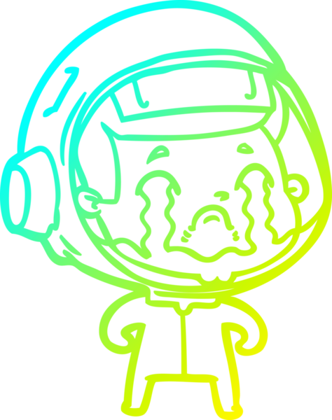 Bir insan tarafından çizilmiş ağlayan astronot çizgi filmi.