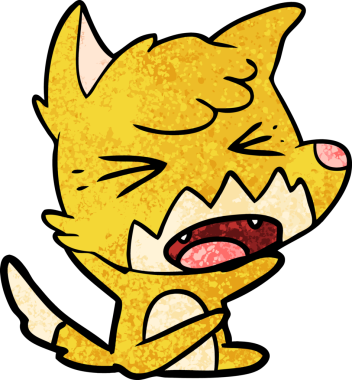 Bir insan tarafından çizilmiş kızgın çizgi film tilkisi.