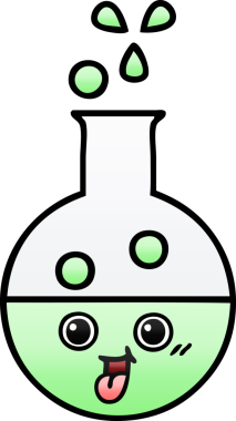 Bir insan tarafından çizilmiş bir test tüpünün gölgeli çizgi filmi.