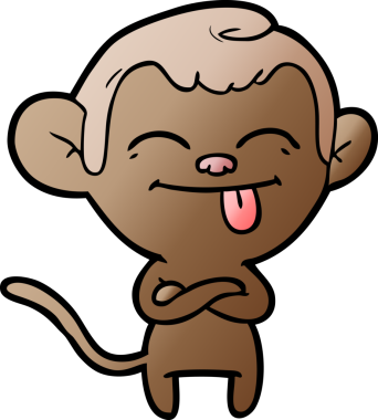 Bir insan tarafından çizilmiş komik çizgi maymun.