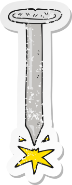 Bir insan tarafından çizilmiş keskin bir çivinin gerilimli yapıştırması.