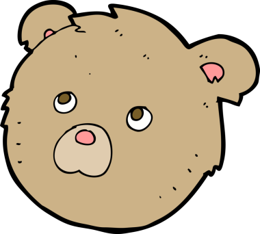 Bir insan tarafından çizilmiş oyuncak ayı yüzü.