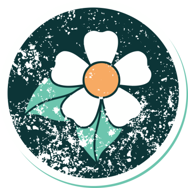 Bir insan tarafından çizilmiş bir çiçeğin sembolik dövmesi.