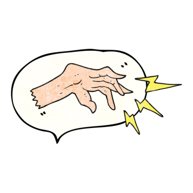 Serbest konuşma balonu desenli karikatür el dökme büyüsü bir insan tarafından çizildi