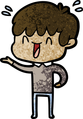 Bir insan tarafından çizilmiş gülen çocuk.