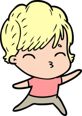 Bir insan tarafından çizilmiş bir çizgi film kadını.