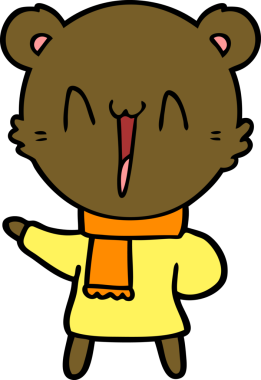 Bir insan tarafından çizilmiş mutlu ayı karikatürü