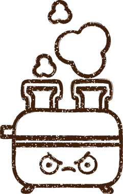 Bir insan tarafından çizilmiş tost makinesi kömürü.