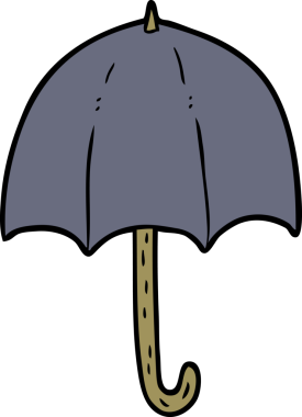 bir insan tarafından çizilmiş açık şemsiye.