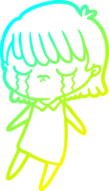 Bir insan tarafından çizilmiş ağlayan bir karikatür çizimi.