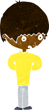 bir insan tarafından çizilmiş sinirli bir çocuk.