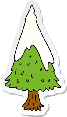 El çizimi karikatür karalamalar bir insan tarafından çizilmiş tek bir kar ağacı.