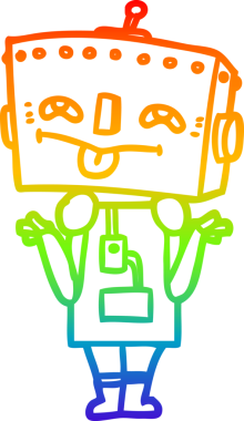 gökkuşağı gradyan çizgisi bir insan tarafından çizilmiş robot çizgi