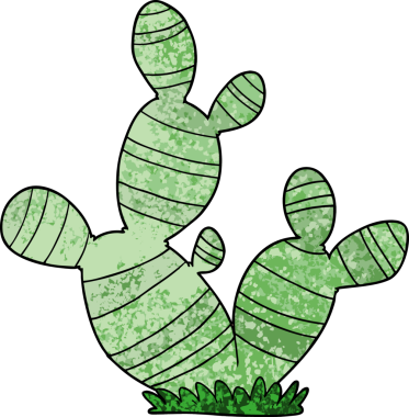 bir insan tarafından çizilmiş karikatür kaktüsü