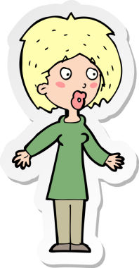 Bir insan tarafından çizilmiş bir karikatür çıkartması.